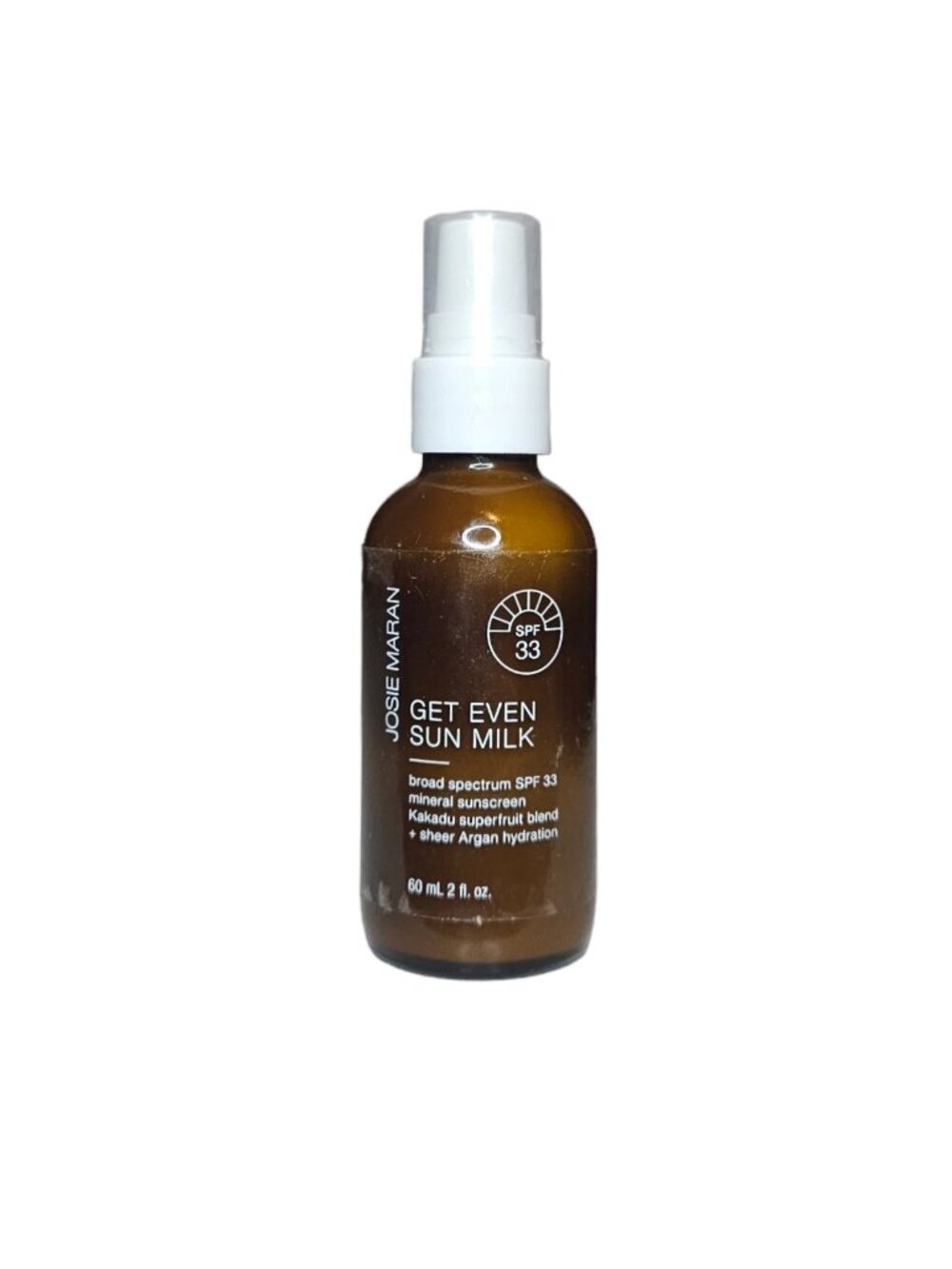 Josie Maran Get Even Sun Milk SPF 33 Mineral Sunscreen 2 fl oz EXP 12/23